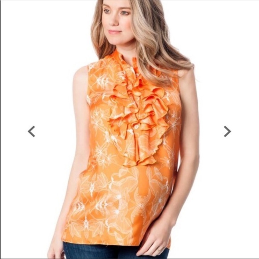 Madderson London Maternity Ruffle Blouse Orange